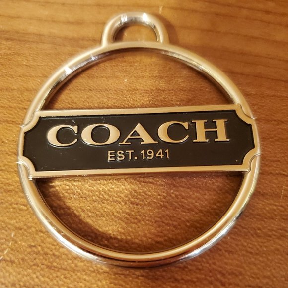 Coach Handbags - Coach ENAMEL SILVER KEY FOB CHARM KEYCHAIN HANGTAG